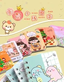 A7 Mini Taşınabilir Not Defteri - 4 Adet Bahar Şeftali Tablosu - 6