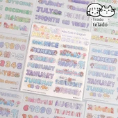 İngiliz Alfabesi Sevimli Günlük Çıkartmaları - Kağıt + PET/Abu İngilizce - 2 Paket thumbnail 4