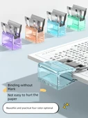 İz Bırakmayan Klipsli Dosya - 40 Paket Plastik Şeffaf + Şeffaf Metal - 3