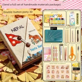El Yapımı DIY Defter Malzeme Kiti - Başlangıç Seti - 30 Orta Boy Çift Düğmeli Pony - 1