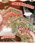 Noel 3D Manzara Çıkartmaları DIY Miniatür Sahne - Bal Kutusu Ayısı + Tavşan Evi (2 paket) (Cımbız ile birlikte) - 12
