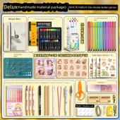 El Yapımı DIY Defter Malzeme Kiti - Deluxe - 30 Orta Boy Düz Beyaz Çiçek ve Bitki - Rastgele Stil - 1