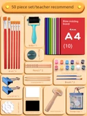 A4 Plastik Köpük Kağıt Seti 50 Parça Akrilik Pigmentli ve Çanta ile - 1