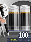 100 Adet 0.5mm Siyah Jel Kalem Yedekleri - Yükseltilmiş 20% Klasik - 3 Jel Kalem Hediye - 2