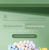 Sevimli 360 Derece Çocuklar Dönme Kalemlik - Asker Yeşili Çıkartma (2 Paket) - 12