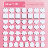 DIY Hızlı Kum Anahtarlık Seti - Şeffaf Goo Tabak [100 Karışık] 100 Zincir ile - 1