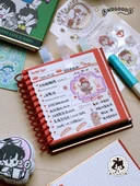 Küçük Kare Spiral Defter - Kırmızı - Çok Fonksiyonlu İç Sayfa - 5