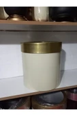 35×35 Krem Saksı Metal Paslanmaz - 1