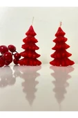 2’li Kırmızı Çam Ağacı Kokulu Mum thumbnail 2