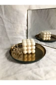 Beyaz Vanilya Kokulu Bubble Dekoratif Mum - 1