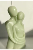 Tekli Sevgili Sıcak Kucaklama Yeşil Mum - 1