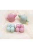 4’lü Pembe Su Yeşili Kaktüs Ve Mini Bubble Mum - 2