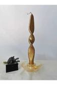 Altın Varak Gold Burgu Şamdan Kokulu Dekoratif Mum - 1