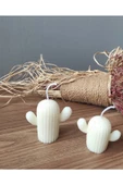 Kaktüs Mum 2'li Set Pudra Kokulu Kaktüs Mum Beyaz Kokulu Kaktüs Mum Ikili Set thumbnail 1