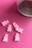 Pembe Gummy Bear Jelibon Ayıcık Şeklinde Vanilya Esanslı Mum Buhurdanlık Kokusu - 2