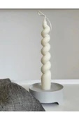 Beyaz Burgu Spiral Şamdan Mum thumbnail 2