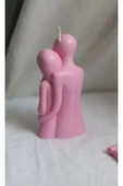 Tekli Sevgili Sıcak Kucaklama Pembe Mum thumbnail 3