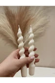 2'li Burgu Spiral Model Mum Kokulu Beyaz Renk thumbnail 1