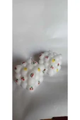Kokulu Dekoratif Meyve Desenli 2li Beyaz Bubble Mum - - 2