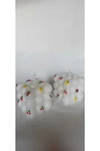 Kokulu Dekoratif Meyve Desenli 2li Beyaz Bubble Mum - - 3