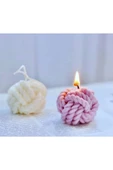 Örgü Model 2li Dekoratif Yumak Mum Seti thumbnail 1