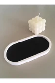 Dekoratif Oval Beton Biblo Tabak Beton Takı Tabağı Mum Tabağı Organizer Mumluk Tütsülük thumbnail 3