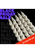 5 Adet Burgu Şamdan Mum Dekoratif Spiral Şamdan Beyaz thumbnail 1