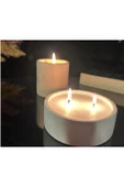 Meditasyon Okyanus Kokulu Beton Saksılı Dekoratif Mum thumbnail 2