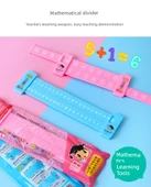 Çift Taraflı Anaokulu Toplama ve Çıkarma Matematik Öğrenme Aracı - Kalınlaştırılmış Ayrılabilir Cetvel/Mavi -1 - 10