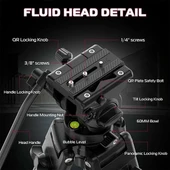 Ulanzi MT-81 Alüminyum 360 Ball Head Kafa Video Tripod thumbnail 5