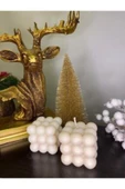 Soya Mumu -2'li Bubble Dekoratif Krem Mum thumbnail 2