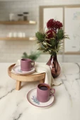 Keramika Elegant Blossoms Violet Kahve Takımı 4 Parça 2 Kişilik 21791 - 3