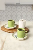 Keramika Elegant Blossoms Yeşil Kahve Takımı 4 Parça 2 Kişilik 21788 - 3
