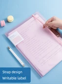 A3 Dosya - [3 Paket] Katlanabilir Test Kağıdı Dosyası - Şeffaf Mavi + Şeffaf Şeffaf + Şeffaf Pembe - 3
