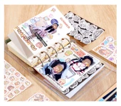 M5 Deri Yaprak Defter - Çiçek Baskı - Yeşil - 12