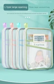L Tipi Geniş Ağızlı Konu Sıralama Çantası - Pembe Mavi Yeşil Mor 4 Paket - 7
