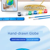 DIY Dünya Küresi Kiti - Geliştirilmiş Lüks Versiyon + Renk Diski - 1 Paket - 20cm thumbnail 8