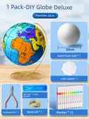 DIY Dünya Küresi Kiti - Geliştirilmiş Lüks Versiyon + Renk Diski - 1 Paket - 20cm thumbnail 1
