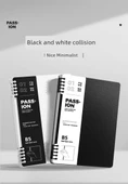 B5 Boş Sayfa Defter - Kareli Siyah + Beyaz - 2 Paket - 7