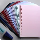 A5-20 Delik Siyah Beyaz Defter Kapağı - 6+3 Tokalı - 6