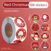 Noel Süsleme Çıkartmaları - Geliştirilmiş Viskozite - Kırmızı/1 Paket/500 Yapıştır - 1