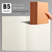 Retro Kraft Kağıt Defter B5 Minimalist Sığır Derisi Kare - 20 Adet - 1