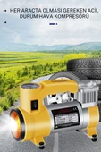 12V 150 PSI Hava Kompresörü | ABS Gövde | LED Işıklı | Bar Göstergeli | 35L/Dk Hava Akışı - 1
