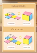 Beşinci Sınıf Matematik Öğretim Araçları - Kare-Dikdörtgen (Manyetik Model) + 20 Manyetik Küp - 10