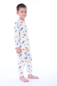 Mavi Traktör Desenli Erkek Çocuk Pijama Takımı - 5