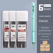 Otomatik Kalem Ucu Yedekleri - [6 Kutu/600] HB/0.5 + 1 Mekanik Kalem + 5 Silgi - 1