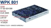 Wunder WPK801 Polen Filtresi Renault Clio II - Kangoo - 1