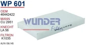 Wunder WP601 Wp601 Polen Filtresi - Fiat Brava - Bravo - Marea 95 540125202 - 1