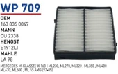 Wunder WP709 Polen Filtresi Mercedes 163 Kasa Ml 320 - Ml 230 - Ml 430 - 1