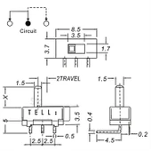 3 Pin SPDT Mini On Off Switch 90° - 10 Adet - 4